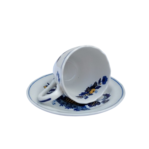 Spode Demitasse Cup and Saucer White with blue bird