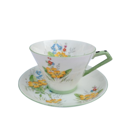 Paragon Art Deco Primrose, Cup Saucer and Plate Trio