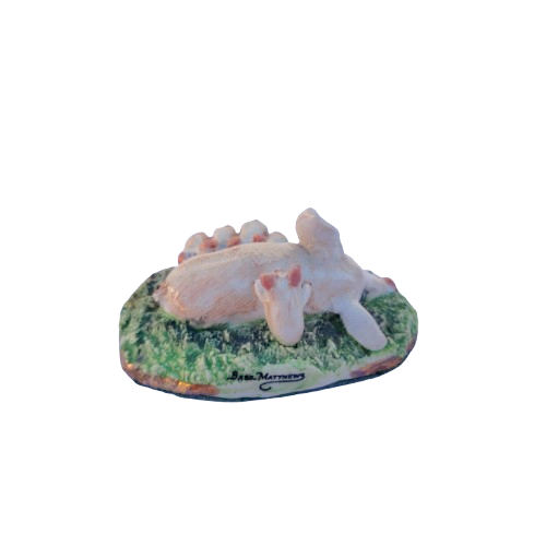 Signed Basil Matthew Sculpture Art Pottery - Sow w Piglets