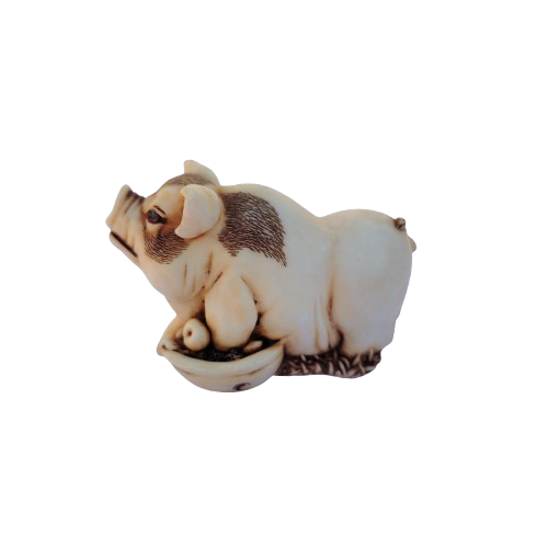 Pig Hog Figure Feeding Harmony Kingdom