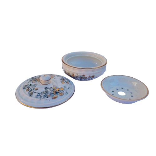 Large Antique Staffordshire Porcelain Soap Dish