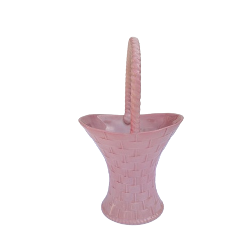 Carlton Ware Pink Wicker Handled Basket