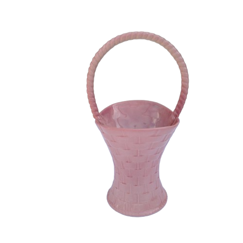 Carlton Ware Pink Wicker Handled Basket