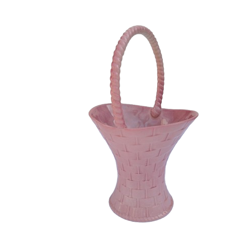Carlton Ware Pink Wicker Handled Basket