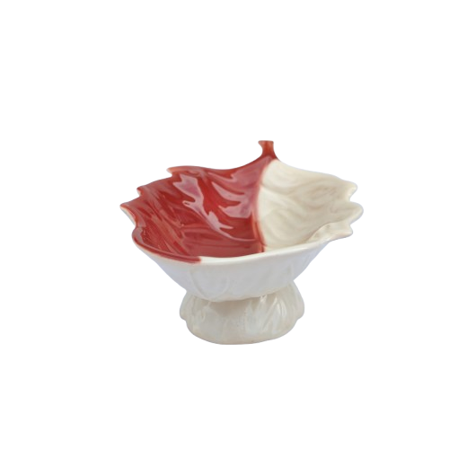 Carlton Ware Two Tone Leaf shaped footed dish bowl