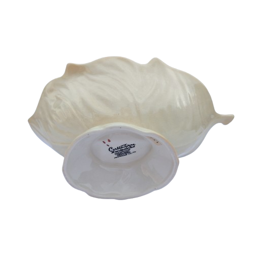 Carlton Ware Two Tone Leaf shaped footed dish bowl