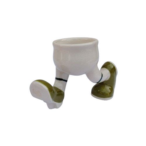 Carlton Ware Walking Ware Running Man Egg Cup with Green Shoes