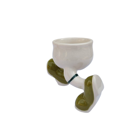 Carlton Ware Walking Ware Running Man Egg Cup with Green Shoes