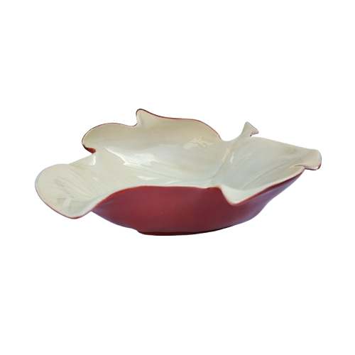 Carlton Ware Large Two Tone Leaf shaped footed dish bowl
