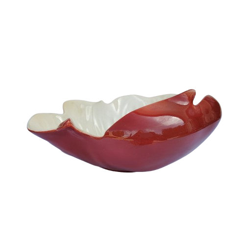 Carlton Ware Large Two Tone Leaf shaped footed dish bowl