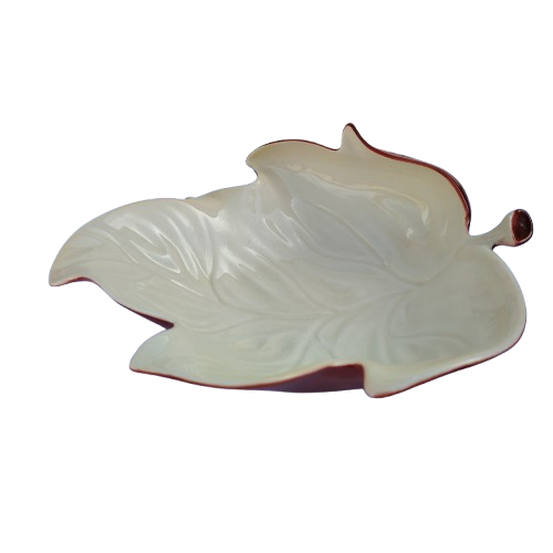Carlton Ware Large Two Tone Leaf shaped footed dish bowl