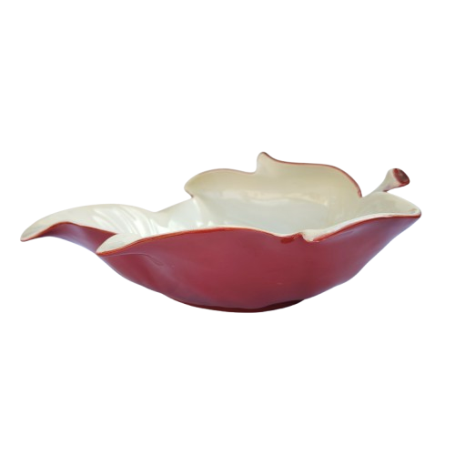 Carlton Ware Large Two Tone Leaf shaped footed dish bowl