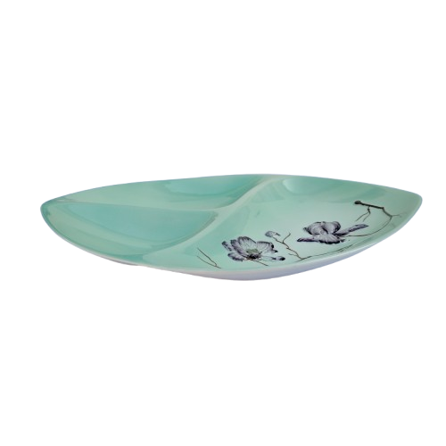 Carlton Ware 3 section divided Magnolia footed serving dish