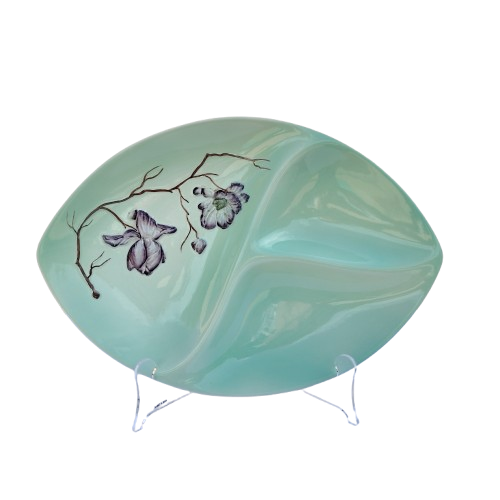 Carlton Ware 3 section divided Magnolia footed serving dish