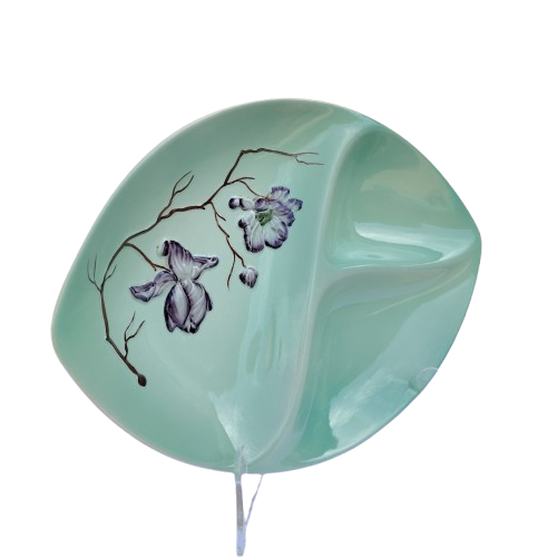 Carlton Ware 3 section divided Magnolia footed serving dish