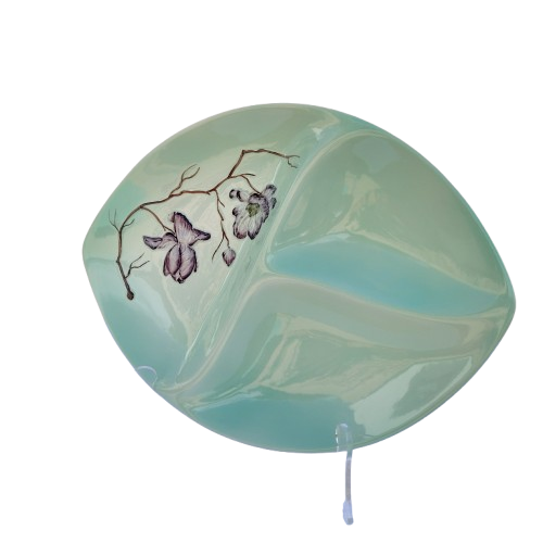 Carlton Ware 3 section divided Magnolia footed serving dish