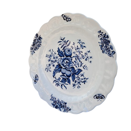 Booths England Peony Blue and White Plate 50'S or 60'S