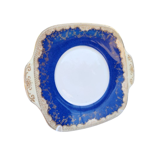 Crown Staffordshire Blue and Gold Cale Plate