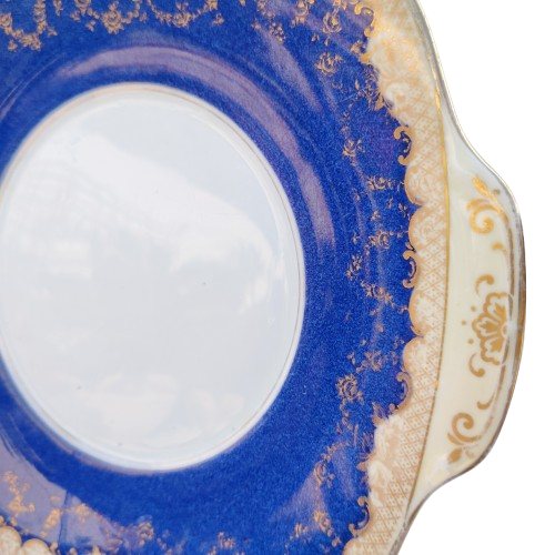 Crown Staffordshire Blue and Gold Cale Plate