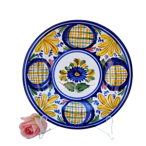 Majolica Pottery Floral Bright Decorative Plate Italy