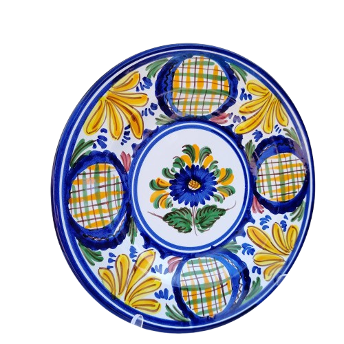 Majolica Pottery Floral Bright Decorative Plate Italy