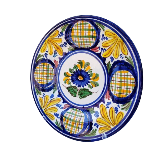Majolica Pottery Floral Bright Decorative Plate Italy