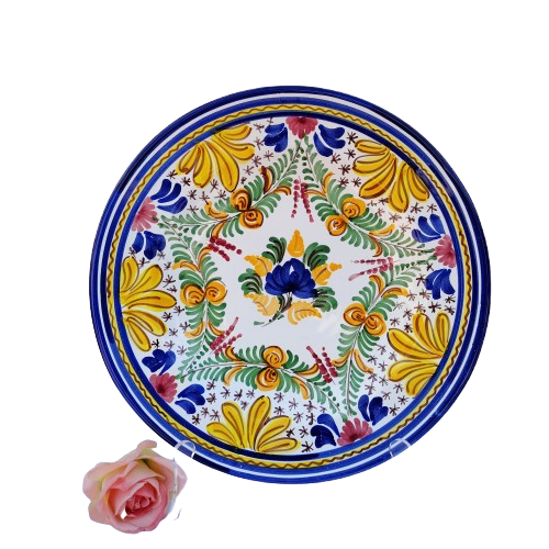 Majolica Pottery Floral Bright Decorative Plate Italy