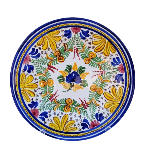 Majolica Pottery Floral Bright Decorative Plate Italy