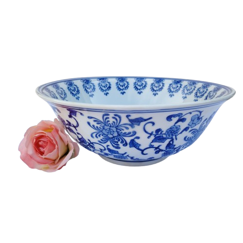 Large Chinese Blue on White Porcelain Serving dish Bowl