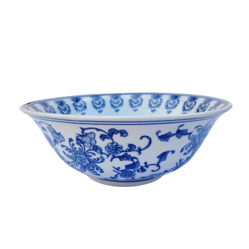 Large Chinese Blue on White Porcelain Serving dish Bowl