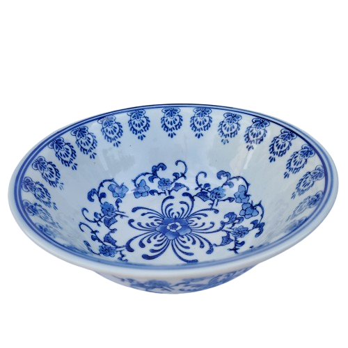 Large Chinese Blue on White Porcelain Serving dish Bowl