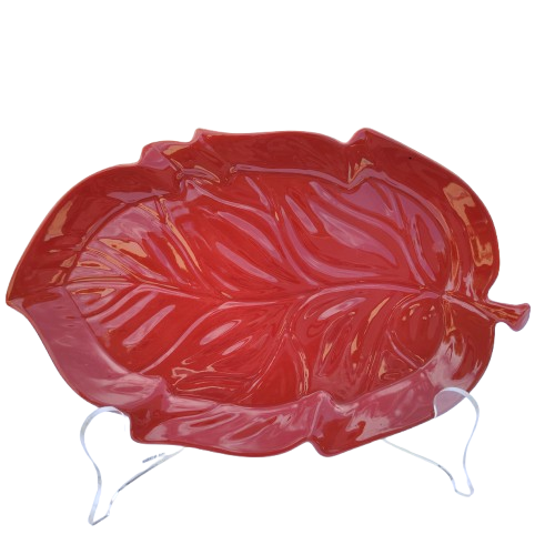 Carlton Wear Australian Design Red Leaf Plate