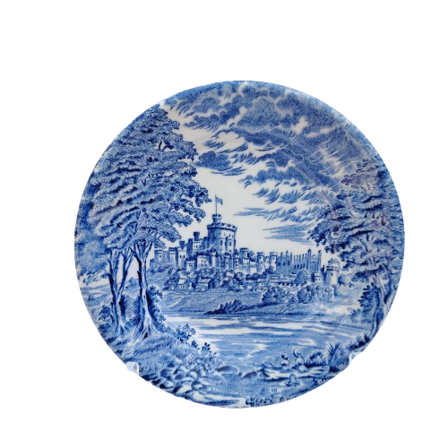 Unicorn Wear Wedgwood Windsor Castle blue and white dish