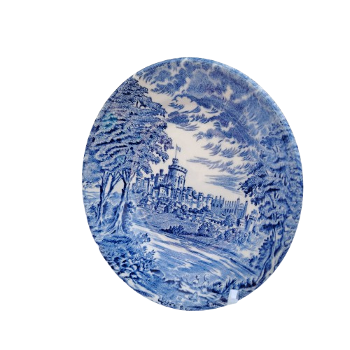 Unicorn Wear Wedgwood Windsor Castle blue and white dish