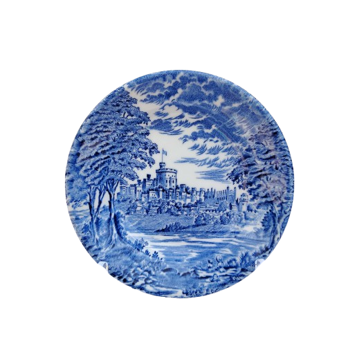 Unicorn Wear Wedgwood Windsor Castle blue and white dish