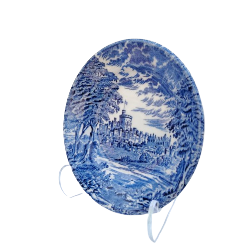 Unicorn Wear Wedgwood Windsor Castle blue and white dish