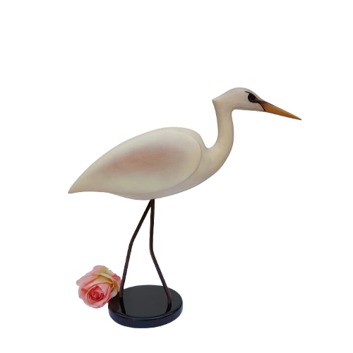 Feathers of Knysna carved and hand painted Female Egret Ltd Bird