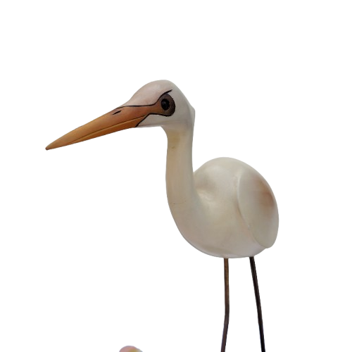 Feathers of Knysna carved and hand painted Female Egret Ltd Bird