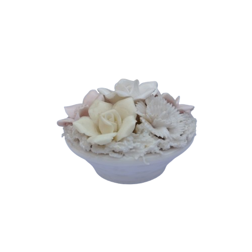 Floral Bone China Floral Pot of Flowers