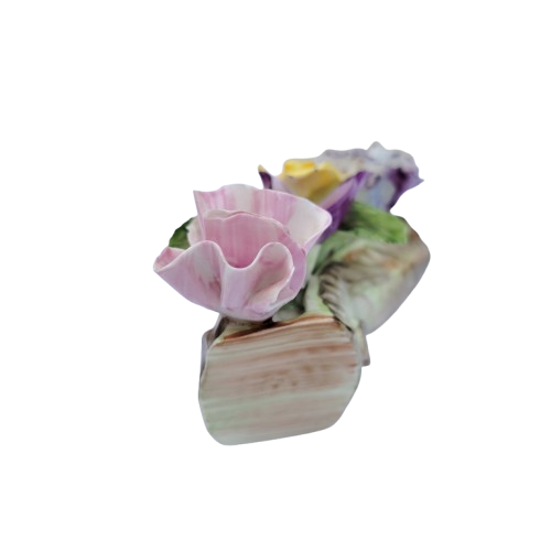 Adderley Staffordshire Bone China Floral Green Log of Flowers Roses