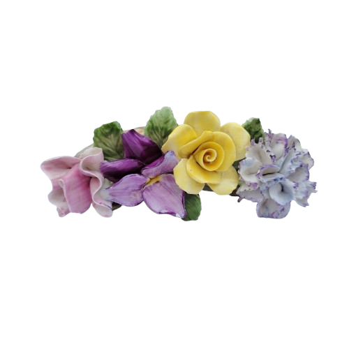 Adderley Staffordshire Bone China Floral Green Log of Flowers Roses
