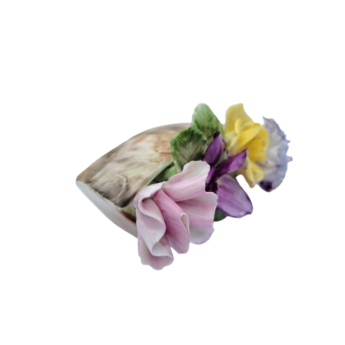 Adderley Staffordshire Bone China Floral Green Log of Flowers Roses