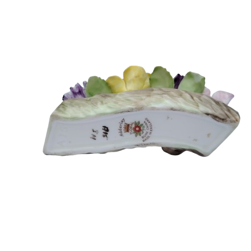 Adderley Staffordshire Bone China Floral Green Log of Flowers Roses