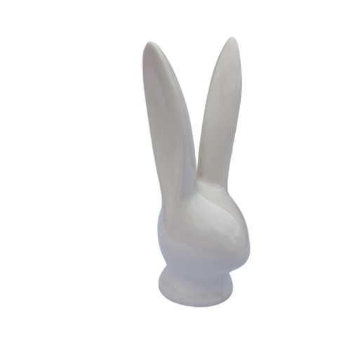 White Ceramic Rabbit Hare Bunny Head