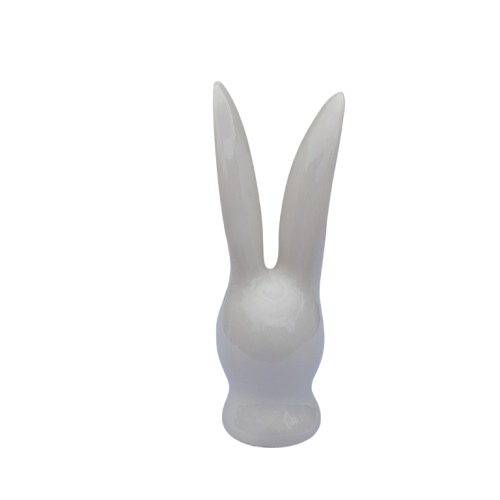 White Ceramic Rabbit Hare Bunny Head