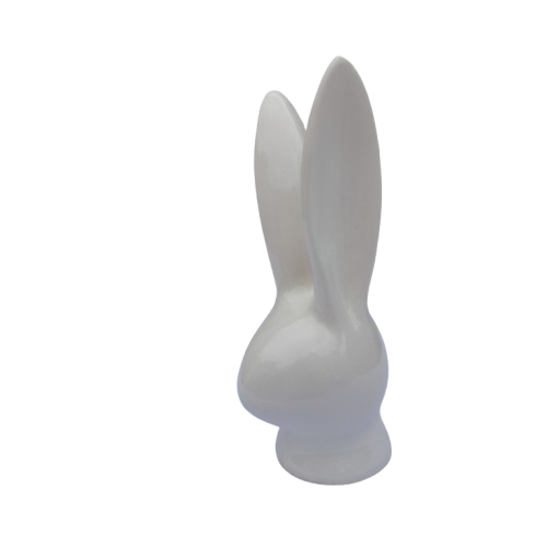White Ceramic Rabbit Hare Bunny Head