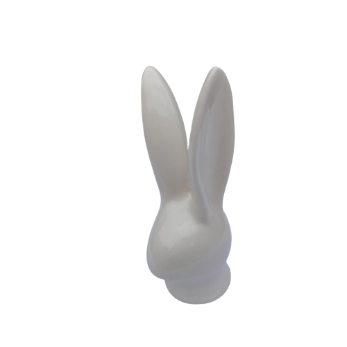 White Ceramic Rabbit Hare Bunny Head