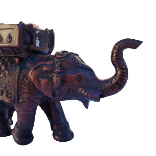 Large Brown Indian Elephant candle holder
