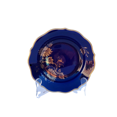 Limoges France Jeannette Echt Cobalt Cobalt Blue and 22k Gold Plate