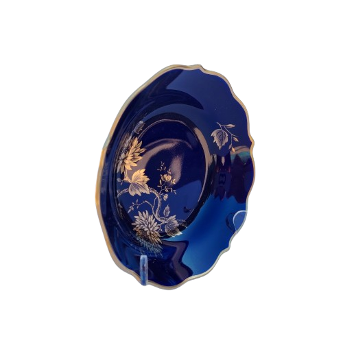 Limoges France Jeannette Echt Cobalt Cobalt Blue and 22k Gold Plate
